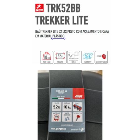 Imagem de Baú Givi Top-case Trekker Preto Trk52bb 52 L + Base E251