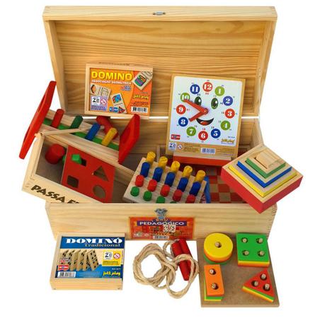 Conjunto com 5 Jogos Educativos Em Madeira Pedagógicos Brinquedo Jottplay