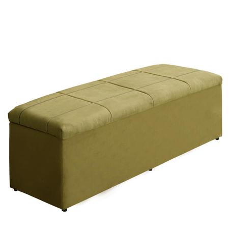Baú Raissa 158Cm Calçadeira Estofada Suede Diversas Cores - Maitê Moda Casa Imagem de Baú Raissa 158Cm Calçadeira Estofada Suede Diversas Cores