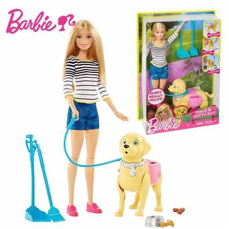 Boneca Barbie Família Passeio Com O Cachorrinho Mattel - DWJ68