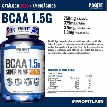 Imagem de Bcaa 1.5g Super Pump 120 Caps - Aminoácido - Profit