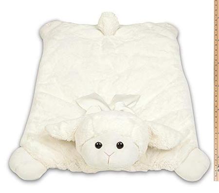 Imagem de Bearington Baby Lamby Belly Blanket, Lamb Plush Stuffed Animal Tummy Time Play Mat