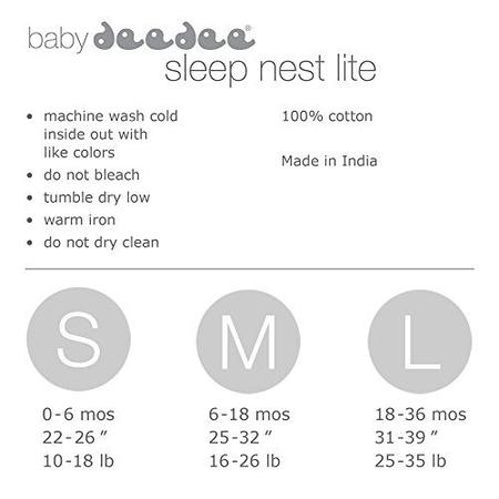 Imagem de bebê aedee 100% algodão saco de dormir, baby sleeping bag wearable blanket, sleep nest Lite, Infant and Toddler, Gray Navy, Large (18-36 Meses)