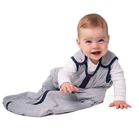 Imagem de bebê aedee 100% algodão saco de dormir, baby sleeping bag wearable blanket, sleep nest Lite, Infant and Toddler, Gray Navy, Large (18-36 Meses)