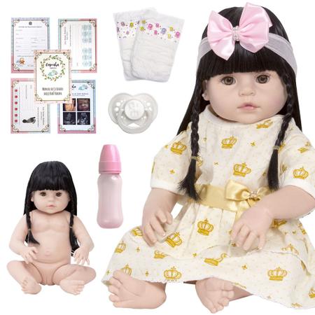 Boneca Bebê Reborn Realista Baby Alive Menina Cabelo Escuro - Cegonha Reborn  Dolls - Bonecas - Magazine Luiza