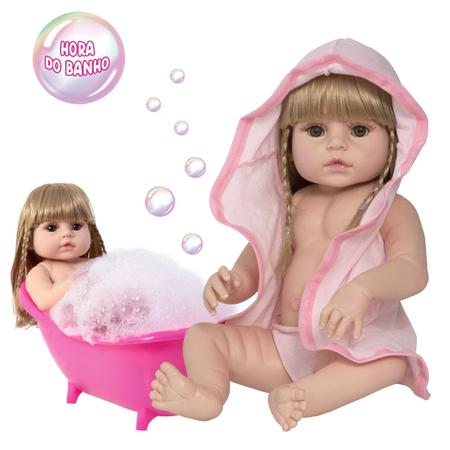 Boneca Bebê Reborn Real Loira Fofa Itens Bolsa Maternidade - USA