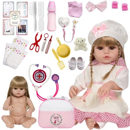 Bebê Reborn Infantil Realista Menina 100% de Silicone 52cm - Cegonha Reborn  Dolls - Boneca Reborn - Magazine Luiza