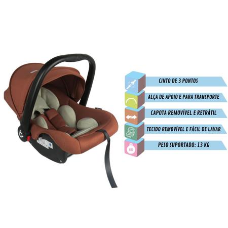 Imagem de Bebê Conforto Candy com Capota Retrátil (0-13kg) Caramelo - Litet