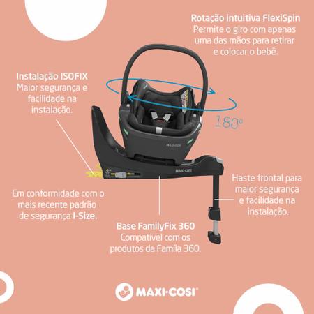 Imagem de Bebê Conforto Coral cor Black Giro 360º Isofix Maxi Cosi