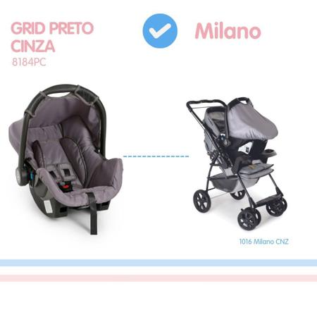 Imagem de Bebê Conforto Grid Preto e Cinza (0 a 13 kg) - Galzerano