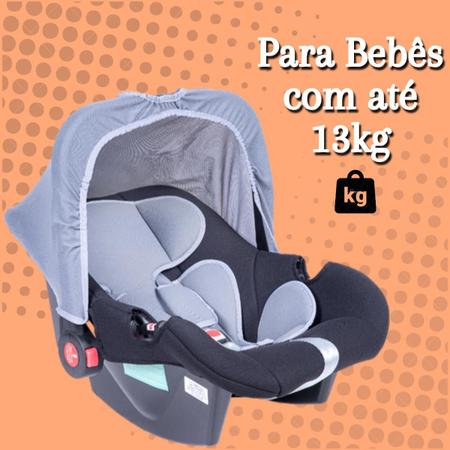 Imagem de Bebê Conforto Infantil Cadeirinha De Carro Preto E Grafite Até 13kg Cinto De Segurança Styll Baby