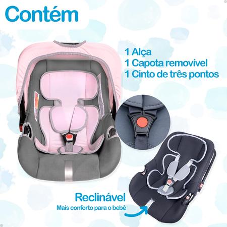 Imagem de Bebê Conforto Menino Menina 3 Posições 0-13kg Cadeirinha Carro Barato