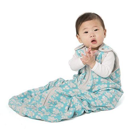 Imagem de bebê deedee cobertor vestível bebê e recém-nascido, saco de dormir do bebê, saco de dormir, ninho de sono Lite, elefante azul-petróleo, pequeno (0-6 meses)