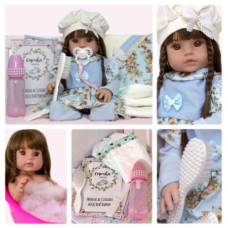 Boneca Estilo Bebê Reborn Menina 100% Silicone 20 Acessórios - Cegonha  Reborn Dolls - Bonecas - Magazine Luiza