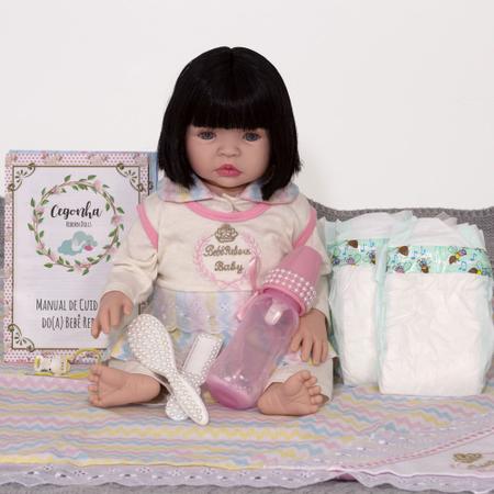 Boneca Reborn Bebe Menina 52cm Realista Silicone Enxoval - USA Magazine