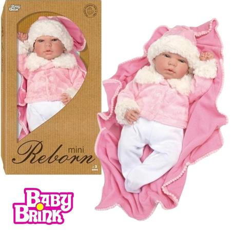 Boneca Bebê Reborn Com Manta Baby Brink