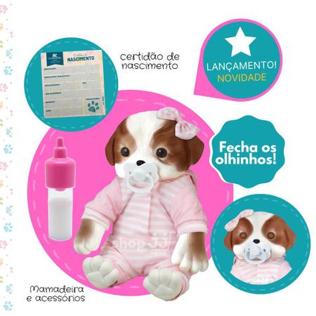 BRINQUEDO BONECO BEBÊ REBORN PET FILHOTINHOS COM ACESSÓRIOS 5840 ROMA -  Loja de Brinquedos, Móveis Infantil e Linha Baby.