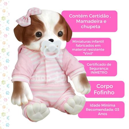 BRINQUEDO BONECO BEBÊ REBORN PET FILHOTINHOS COM ACESSÓRIOS 5840 ROMA -  Loja de Brinquedos, Móveis Infantil e Linha Baby.