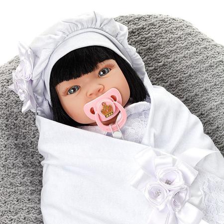 Imagem de Bebê Realista Luxo Morena Branco Cegonha Reborn Dolls