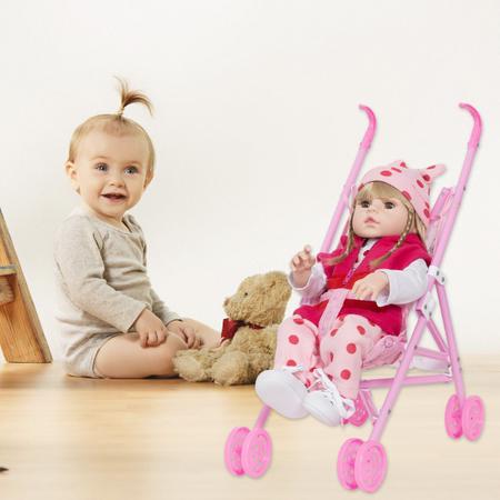 Bebe Reborn Silicone Menina Girafinha Com Carrinho Infantil - USA