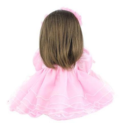 Roupa Para Boneca Bebê Reborn Coelho Com Bolinha, NPK DOLL, Rosa