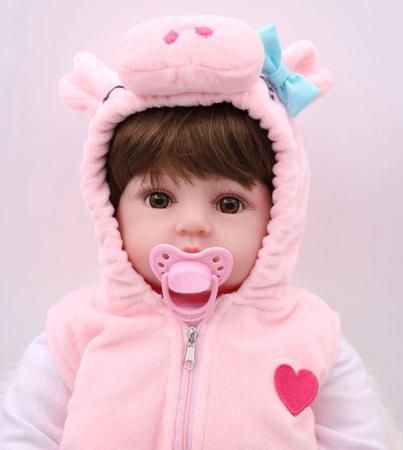 FJScomércio Bebê boneca reborn realista 48cm