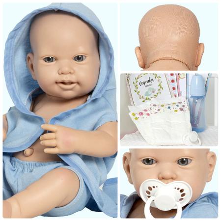 Imagem de Bebe Reborn Baby Menino Corpo de Vinil Siliconado Carequinha