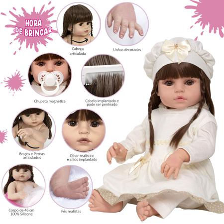 Boneca Bebe Reborn Barata Menina Princesa Enxoval