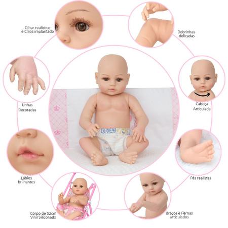 Boneca BB Reborn 100% Silicone Preço Bom Magazine Luiza - Cegonha