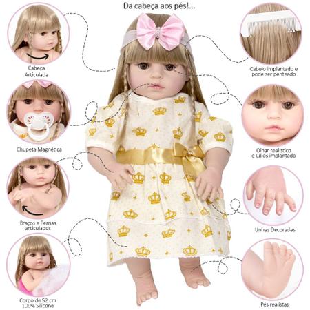 Bebe Reborn Boneca Barata Real Com Chupeta Enxoval Completo - Cegonha Reborn  Dolls - Bonecas - Magazine Luiza