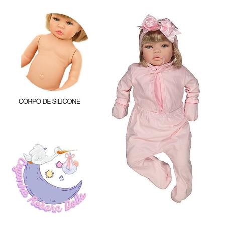 Bebê Reborn Boneca Loira Roupa Pagão Toda Vinil Silicone - Chic Outlet -  Economize com estilo!