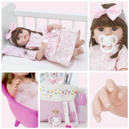 Boneca Estilo Bebê Reborn Menina 100% Silicone 20 Acessórios - Cegonha  Reborn Dolls - Bonecas - Magazine Luiza