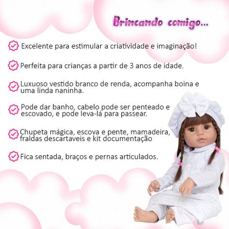 Bebê Reborn Boneca Menina Realista Pode Dar Banho + 14 Itens - Chic Outlet  - Economize com estilo!