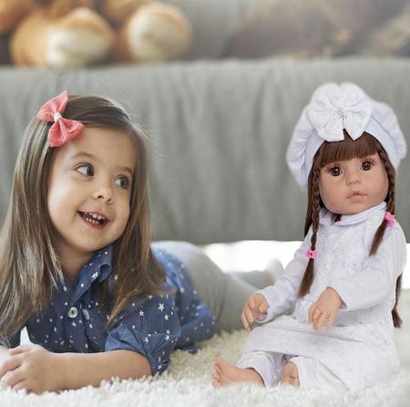 Bebê Reborn Boneca Menina Realista Pode Dar Banho E Itens