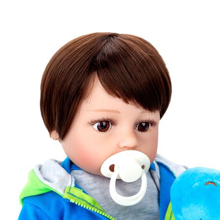 Brastoy Boneco Bebê Reborn Menino Girafinha 100% Silicone Olhos