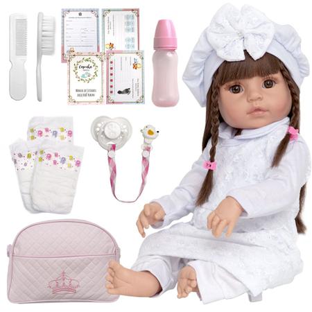 Boneca Baby Reborn Girafinha Enxoval Completo Silicone LOL - Chic