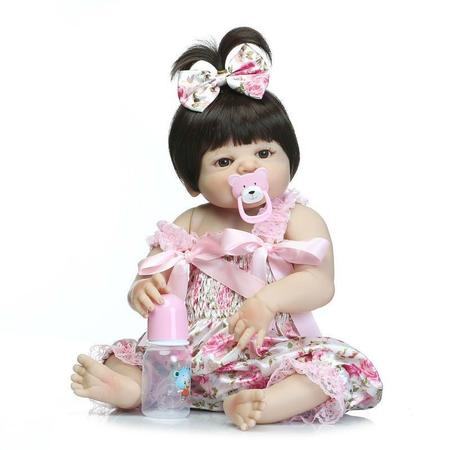 Compra online de Npk 55cm bebê reborn realista, recém-nascido, silicone,  vinil, renascimento, boneca artesanal, presente, bonecas reborn