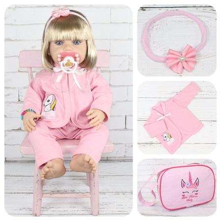 Bebe Reborn Boneca Silicone Muito Linda Articulada com Bolsa - ShopJJ Imagem de Bebe Reborn Boneca Silicone Muito Linda Articulada com Bolsa