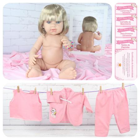 Bebe Reborn Boneca Silicone Muito Linda Articulada com Bolsa - ShopJJ Imagem de Bebe Reborn Boneca Silicone Muito Linda Articulada com Bolsa