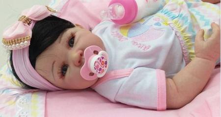 Bebê reborn boneca princesa corpo silicone pode banhar