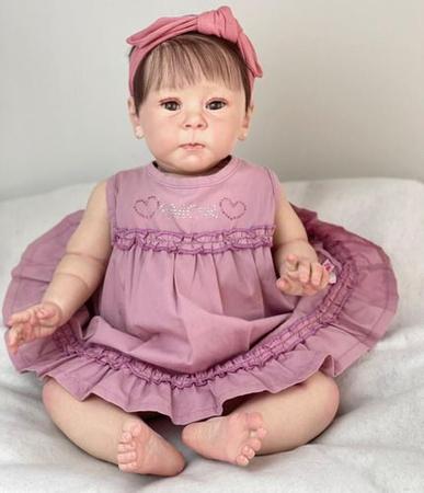 Boneca bebe reborn recem nascida menina com vários itens,boneca bebe reborn  silicone realista bonecas fofas e realistas feitas à mão 3D realista alta