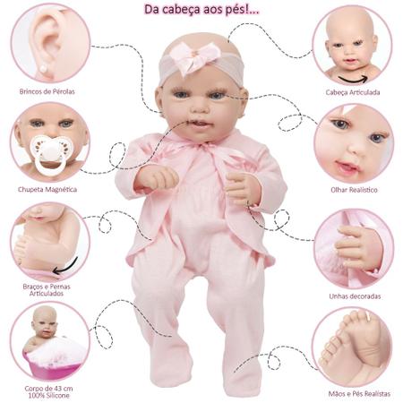 Bebê Reborn Baby Alive Realista Braço e Perna 100% Silicone - USA Magazine