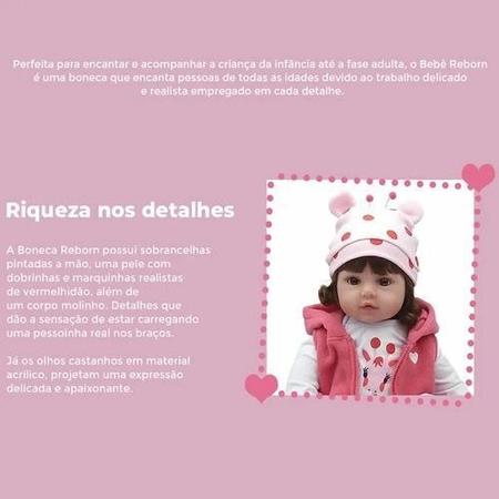 Imagem de Bebê Reborn Carla Boneca Realista Pode dar Banho 48CM Girafinha Anjos e Bebês Ref.U056