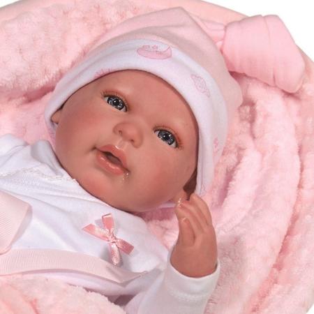 Boneca Bebê Reborn Olhos Abertos 40cm - Baby Brink