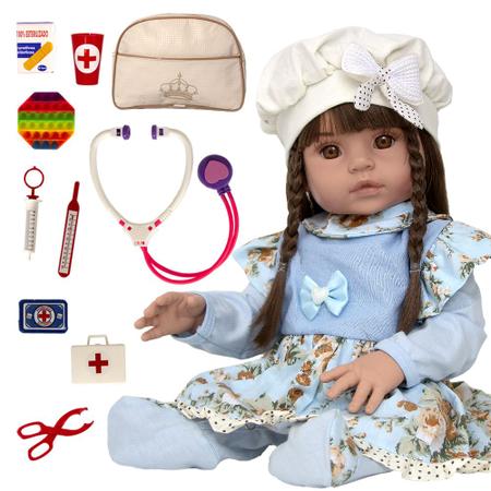 BEBÊ REBORN MENINA GLÁUCIA TODA EM SILICONE REALISTA MARAVILHOSA -  Maternidade Mundo Baby Reborn