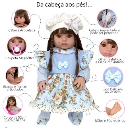 Boneca Bebê Reborn Realista Vários Itens E Bolsa Maternidade - Cegonha  Reborn Dolls - Bonecas - Magazine Luiza
