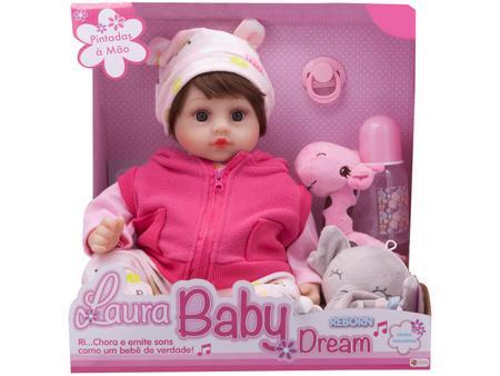 Boneca Articulada e Acessórios - Bebê Reborn - Laura Baby Cathryn