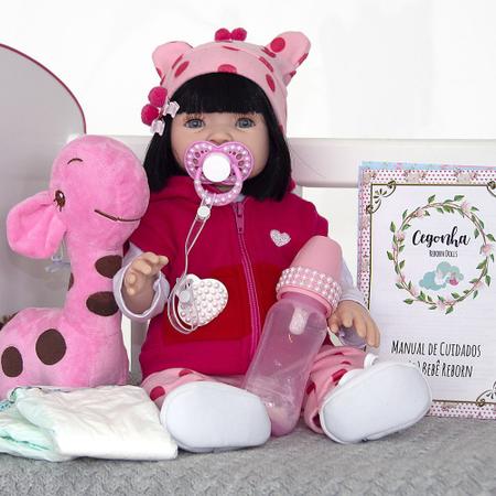 Bebe Reborn Princesa Girafa Fofinha Fala 30 Frases Completa em Promoção na  Americanas