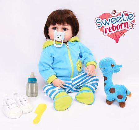 Bebê Sweetie Reborn (R) Menino Girafinha Silicone-doll 48cm - MRW - Bonecas  - Magazine Luiza
