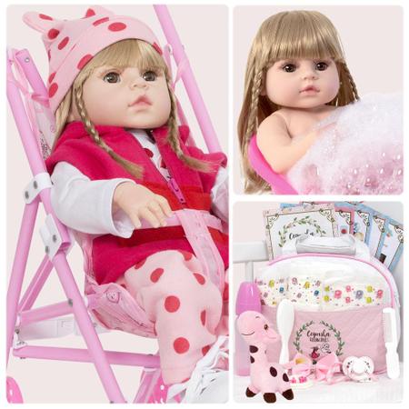 Boneca Kawaii Tipo Reborn C/ Bolsa Maternidade + 23 Itens - Cegonha Reborn  Dolls - Bonecas - Magazine Luiza